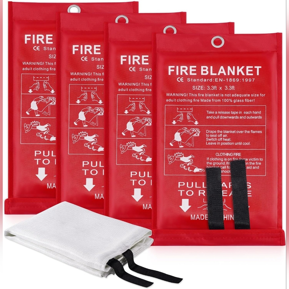New LUXJET Emergency Fire Blanket for Home Kitchen, 4 Pack